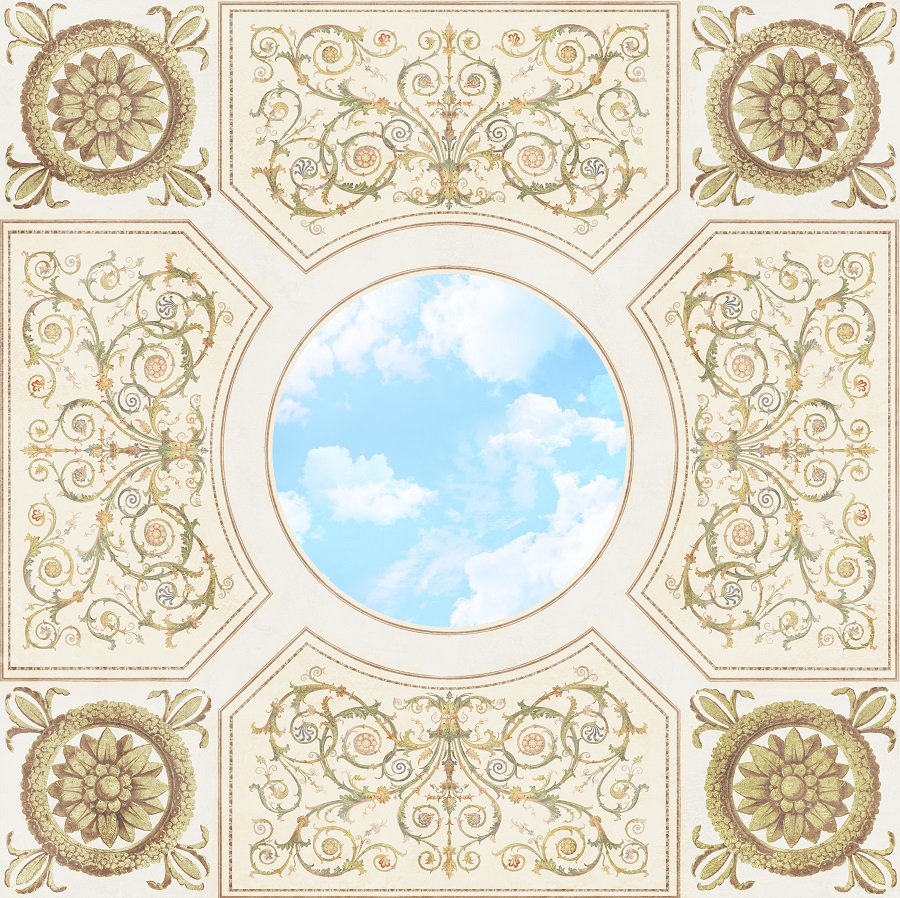 Make your ceilings look spectacular with the artistic wallpaper designs